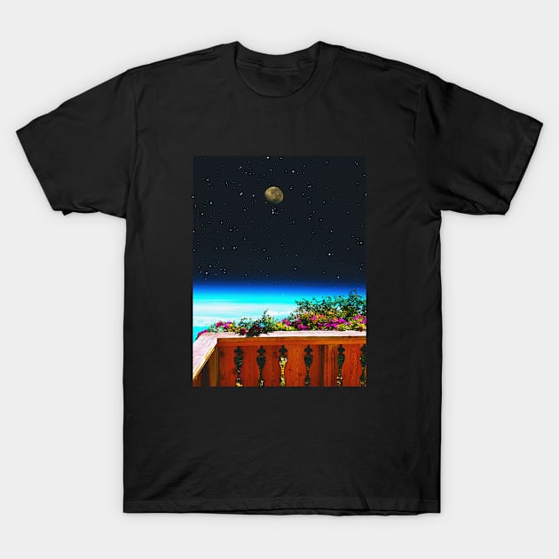 Space Balcony - Space Aesthetic, Retro Futurism, Sci-Fi T-Shirt by jessgaspar